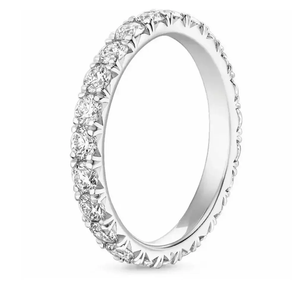 Round brilliant eternity wedding band